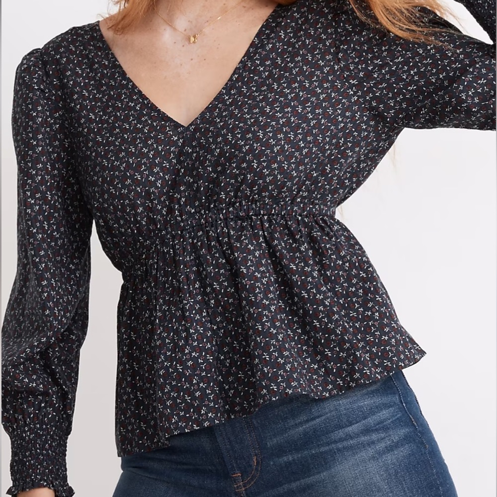 Madewell Tie Back Peplum NWT